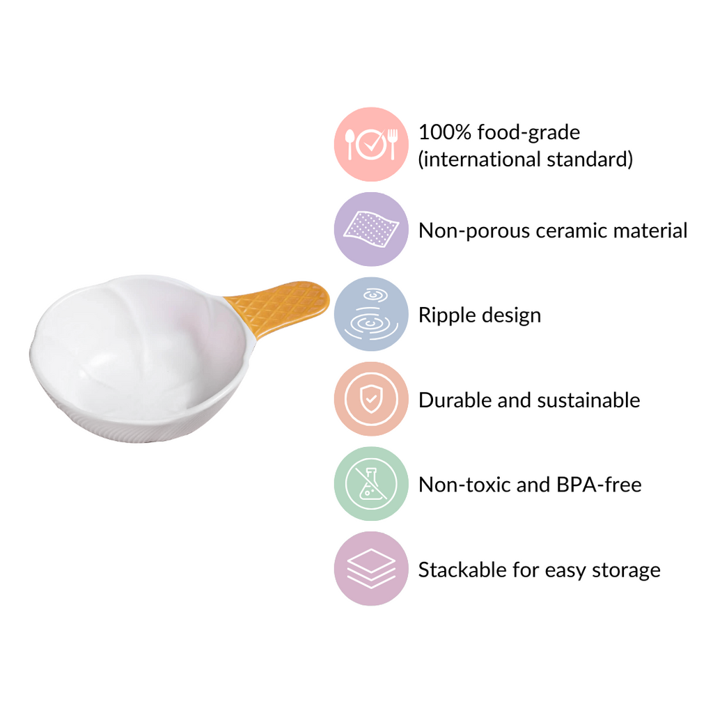 Ice Cream Bowl With Handle Vanilla 400 ml Nestasia