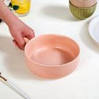 Peach Ceramic Bowl With Handle 700ml Nestasia