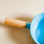 Ceramic Bowl With Wooden Handle Blue 450 ml Nestasia