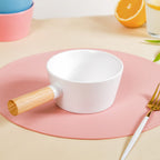 Ceramic Snack Bowl With Handle White 450 ml Nestasia