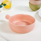 Peach Ceramic Bowl With Handle 700ml Nestasia