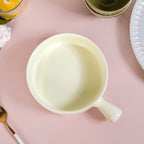 Pastel Yellow Bowl With Handle For Baking And Serving 700ml Nestasia