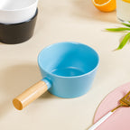 Ceramic Bowl With Wooden Handle Blue 450 ml Nestasia