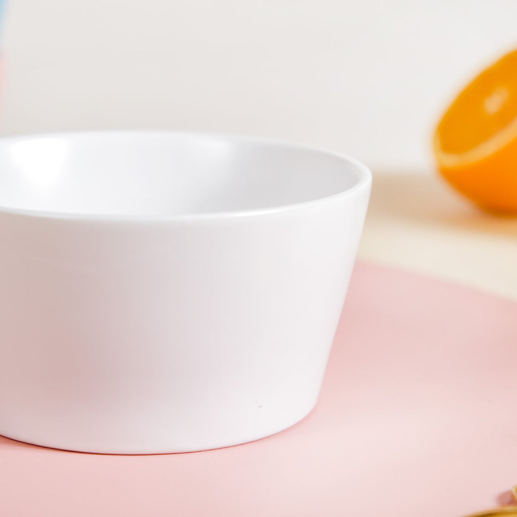 Ceramic Snack Bowl With Handle White 450 ml Nestasia
