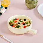 Pastel Yellow Bowl With Handle For Baking And Serving 700ml Nestasia
