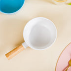 Ceramic Snack Bowl With Handle White 450 ml Nestasia