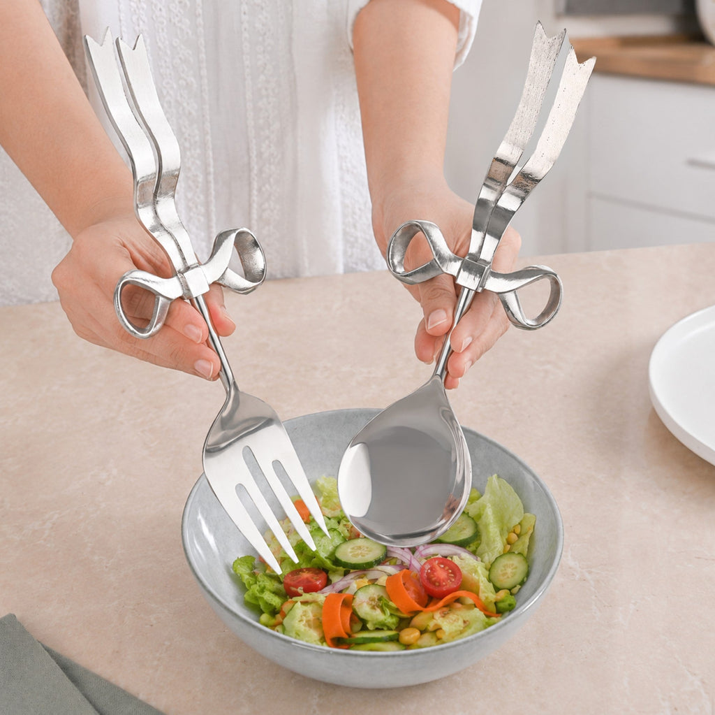 Bow Serving Spoon And Fork Set Of 2 Nestasia