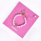 Faux Pearl And Jade Charm Bracelet Nestasia