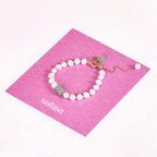 Faux Pearl And Jade Charm Bracelet Nestasia
