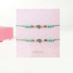 Hamsa Eye Heart Charm Bracelet Set Of 2 Nestasia