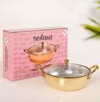 Brass Kadhai With See through Glass Lid 2500ml Nestasia