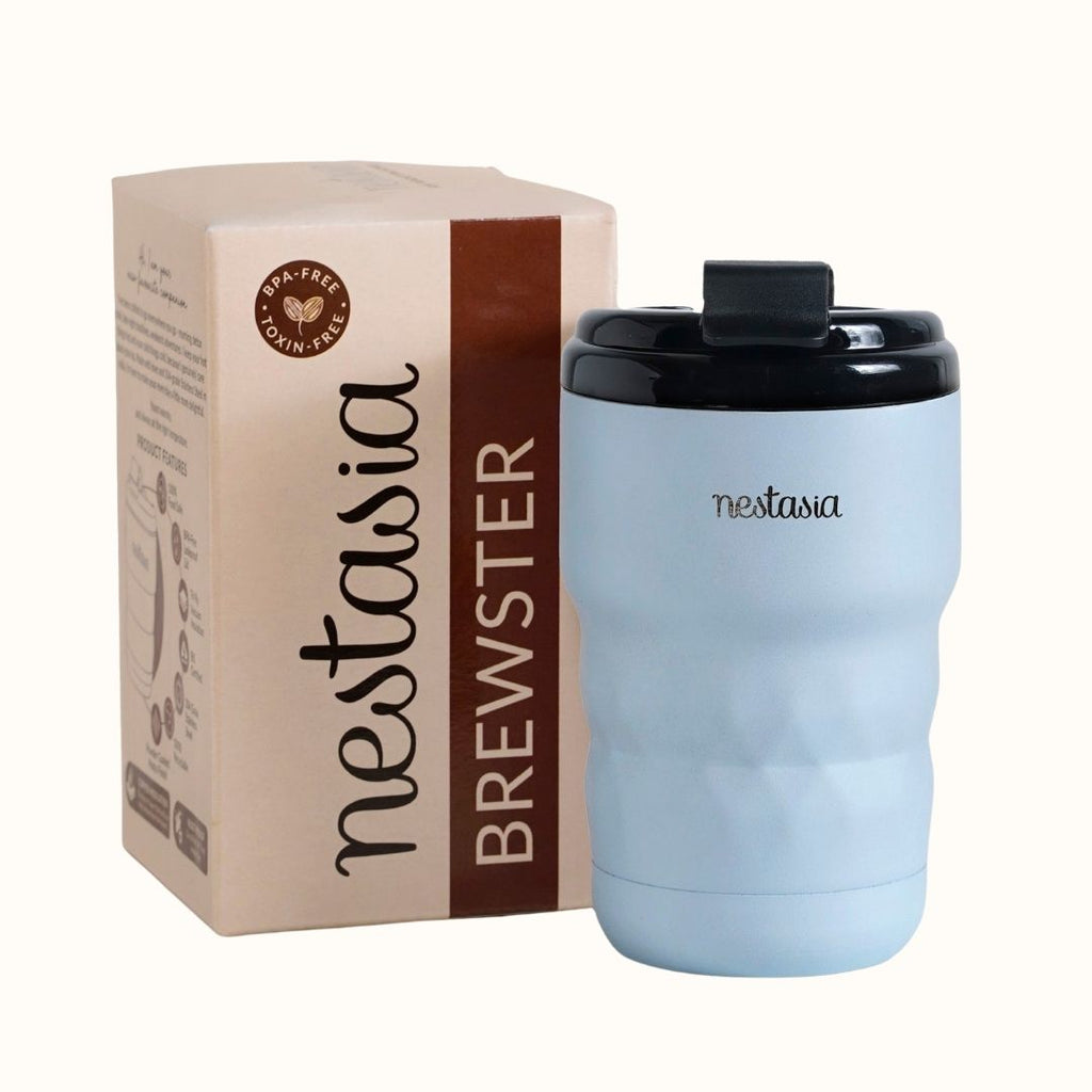 Brewster Insulated Travel Mug With Lid Baby Blue Jay 350ml Nestasia