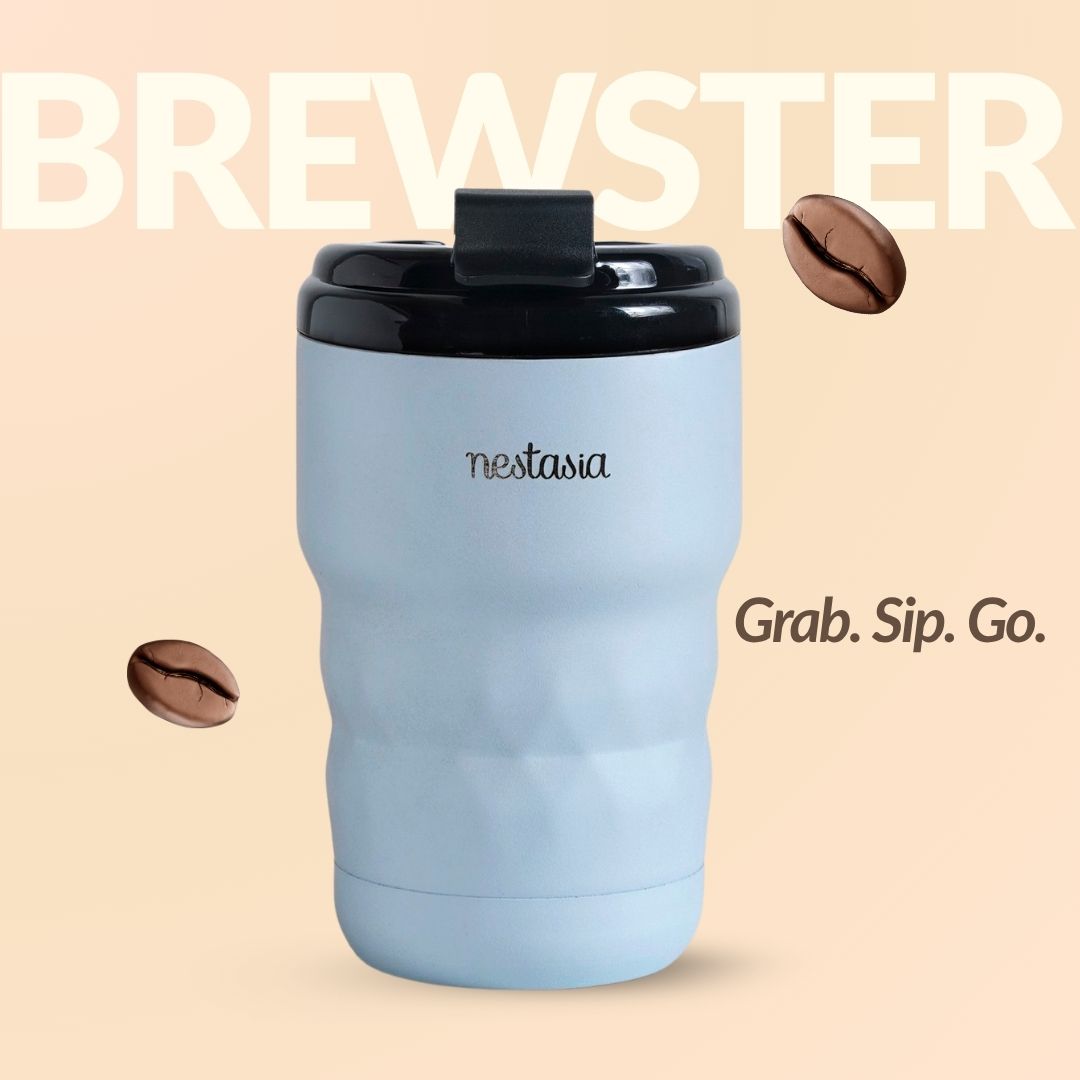 Brewster Insulated Travel Mug With Lid Baby Blue Jay 350ml Nestasia
