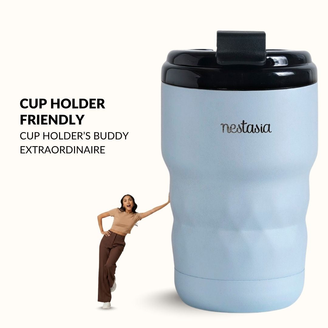 Brewster Insulated Travel Mug With Lid Baby Blue Jay 350ml Nestasia
