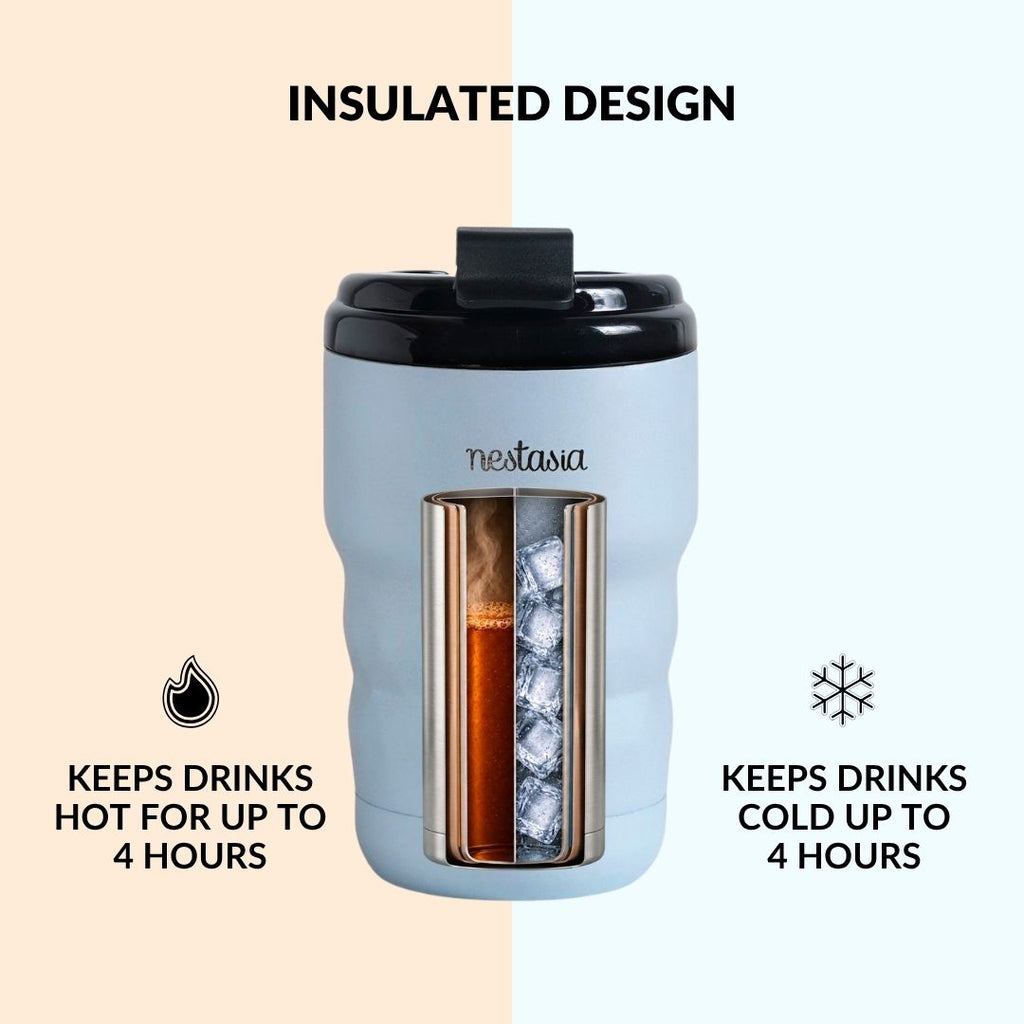 Brewster Insulated Travel Mug With Lid Baby Blue Jay 350ml Nestasia