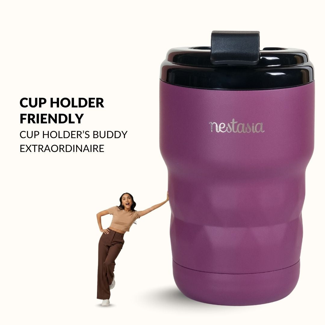 Brewster Insulated Travel Mug With Lid Plum Party Mauve 350ml Nestasia