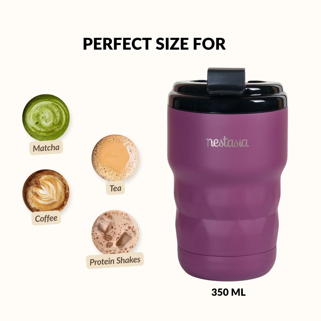 Brewster Insulated Travel Mug With Lid Plum Party Mauve 350ml Nestasia