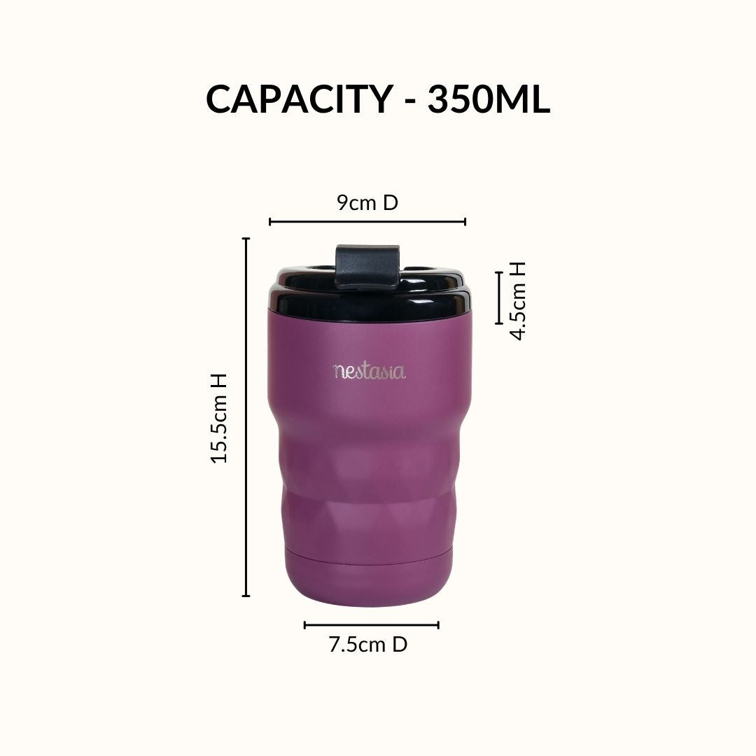 Brewster Insulated Travel Mug With Lid Plum Party Mauve 350ml Nestasia