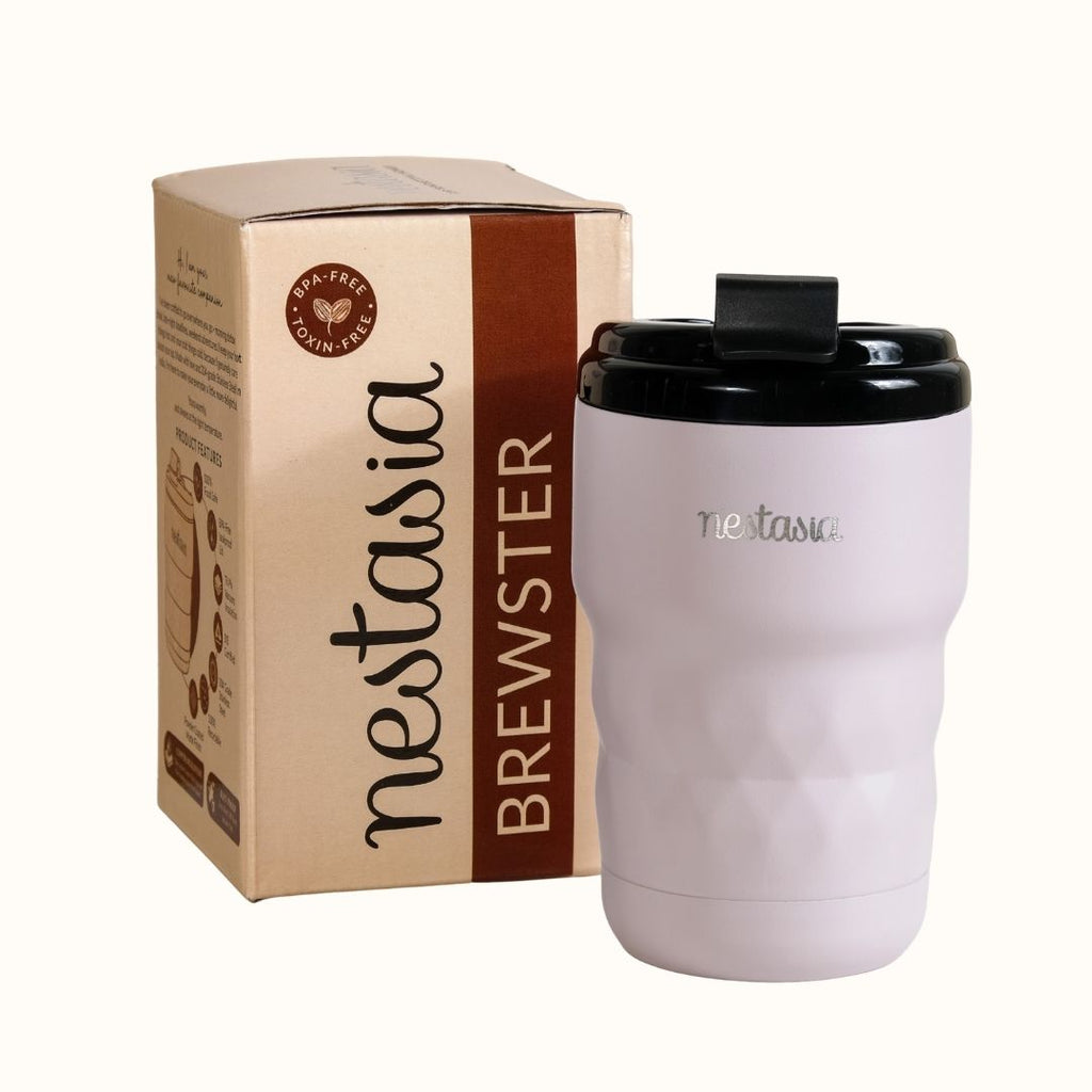 Brewster Insulated Travel Mug With Lid Rosy Taupe 350ml Nestasia