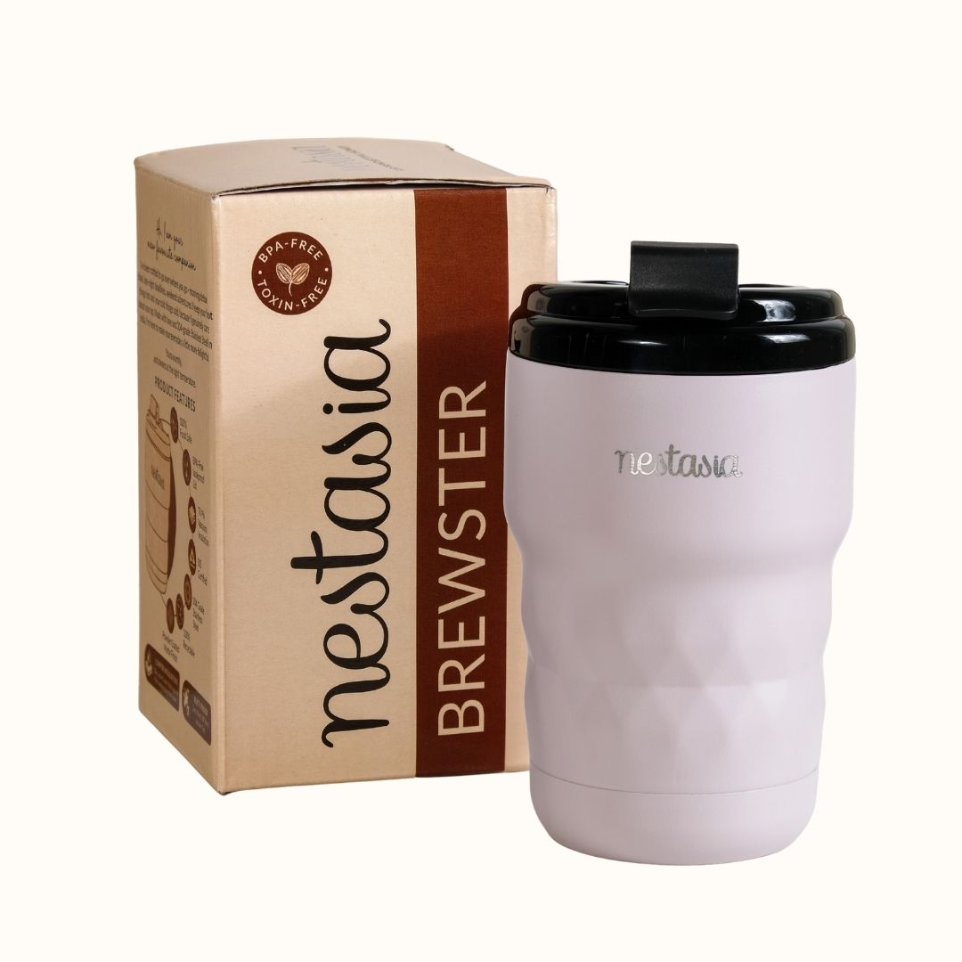 Brewster Insulated Travel Mug With Lid Rosy Taupe 350ml Nestasia
