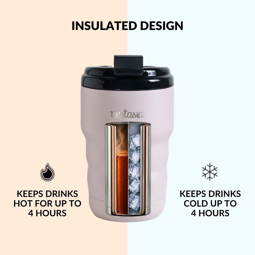 Brewster Insulated Travel Mug With Lid Rosy Taupe 350ml Nestasia