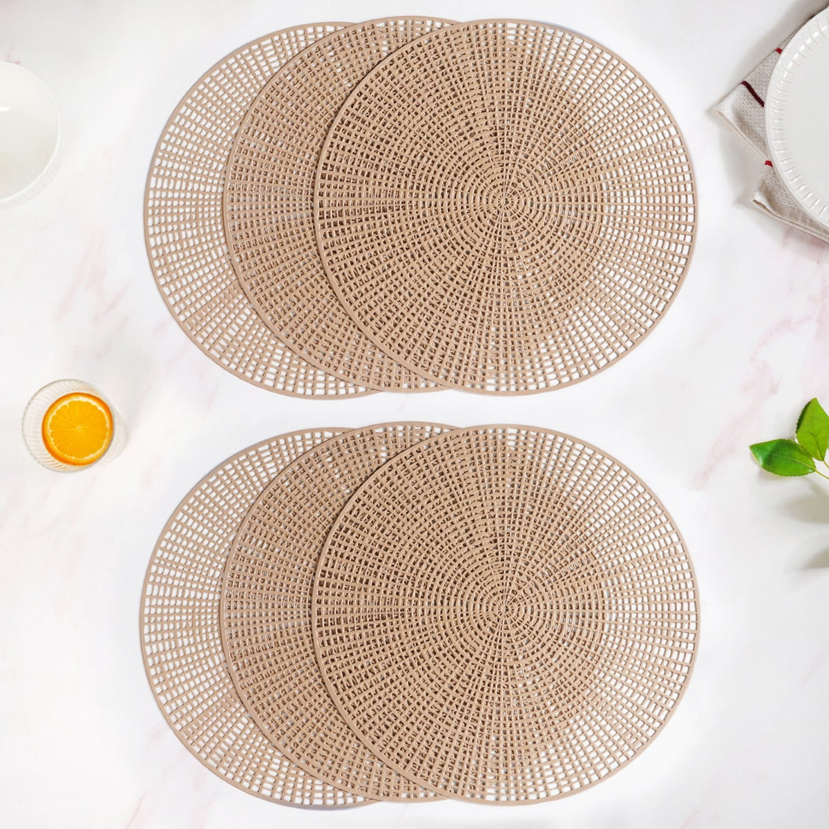 Brown Web Style Placemats Set Of 6 Nestasia