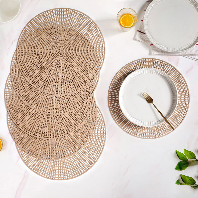 Brown Web Style Placemats Set Of 6 Nestasia