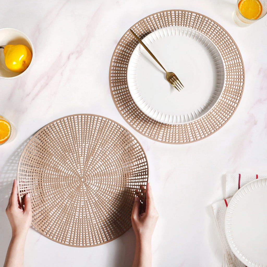 Brown Web Style Placemats Set Of 6 Nestasia
