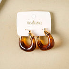 Brown And Gold Huggie Hoop Earrings Nestasia