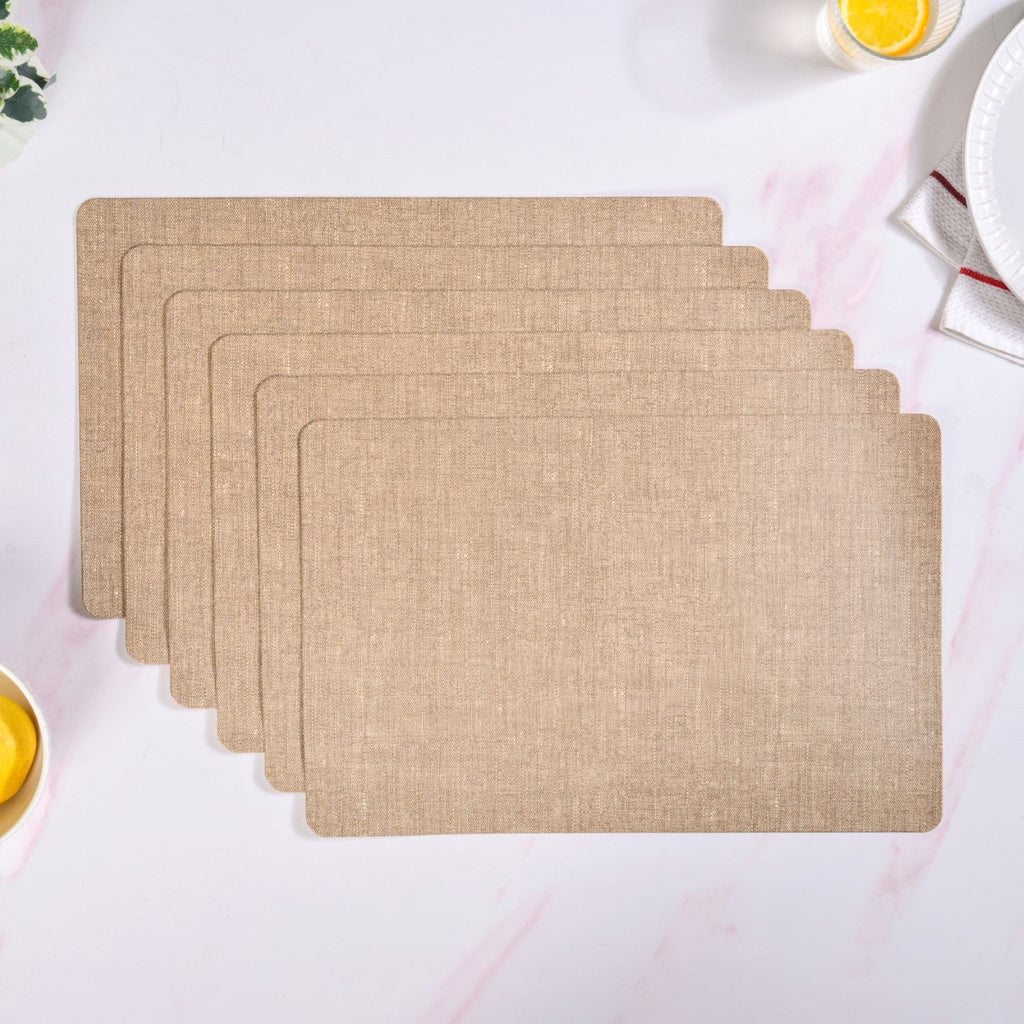 Rectangle Brown Table Mat Set Of 6 Nestasia