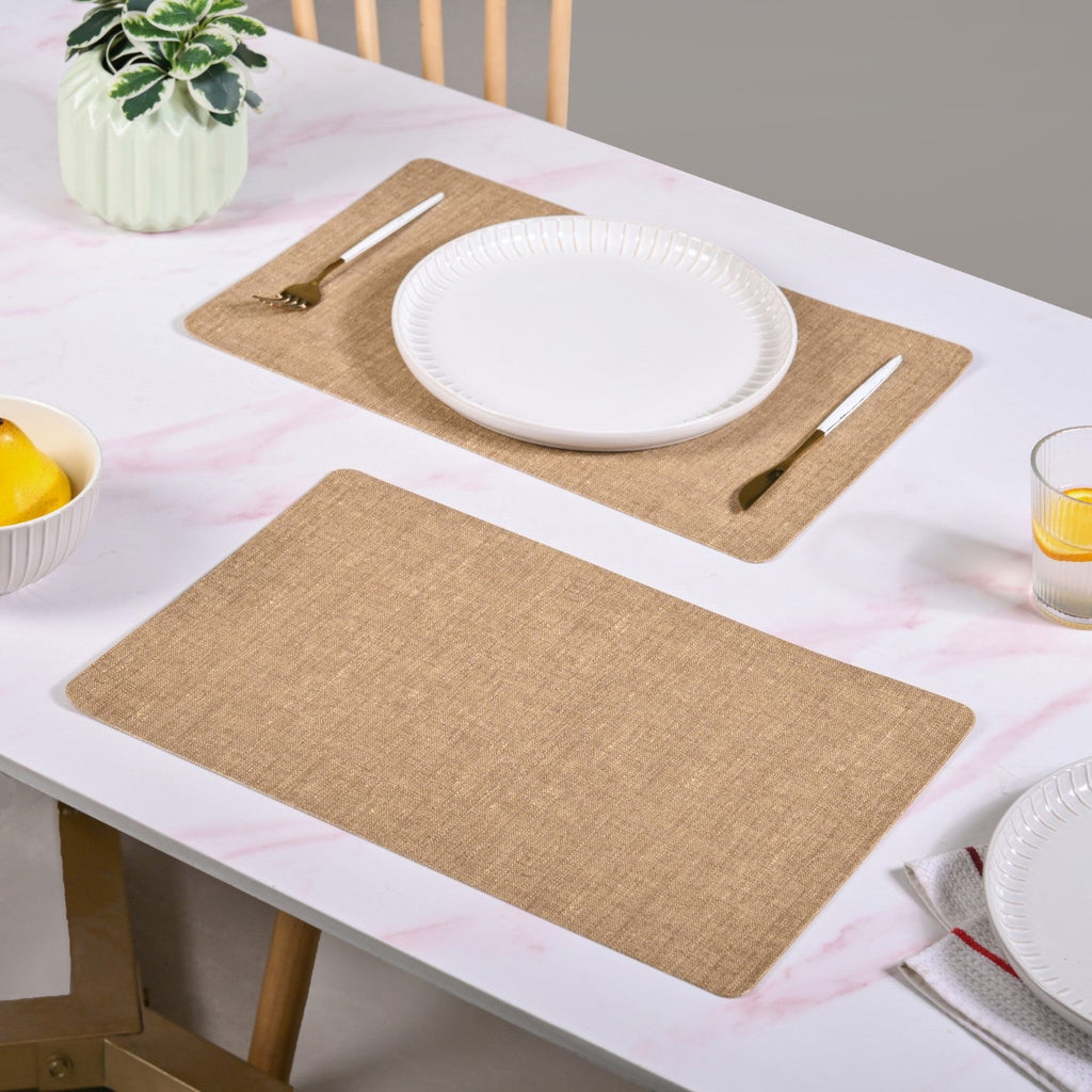Rectangle Brown Table Mat Set Of 6 Nestasia