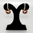 Brown And Gold Huggie Hoop Earrings Nestasia