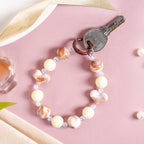 Brown Marble Pattern Love Loop Keychain Nestasia