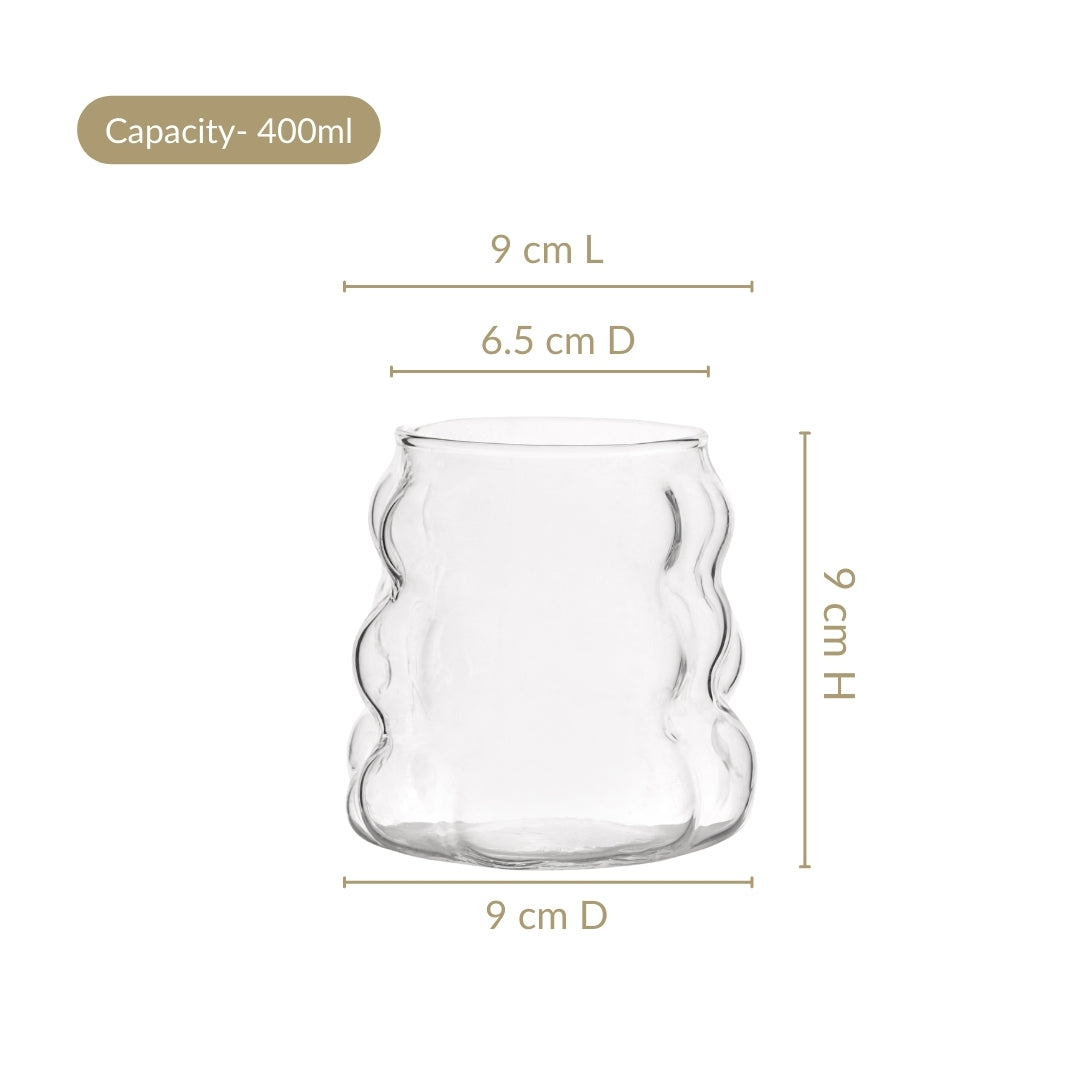 Bubble Cloud Glass Set Of 2 400ml Nestasia