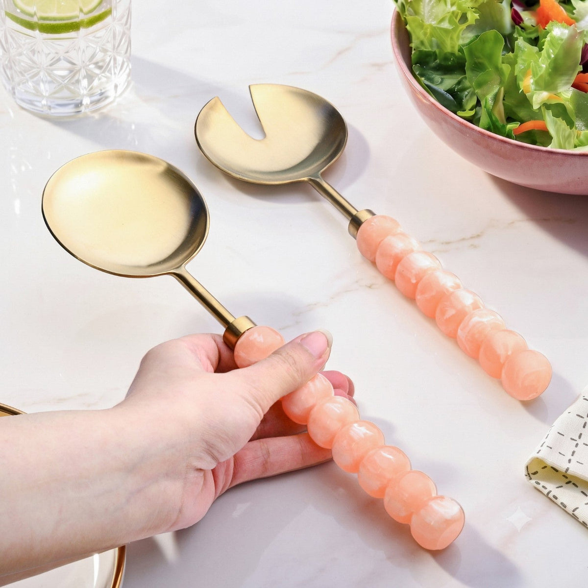 Bubble Handle Serving Spoon Set Of 2 Nestasia