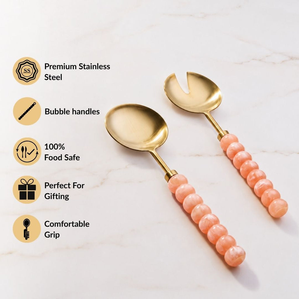 Bubble Handle Serving Spoon Set Of 2 Nestasia