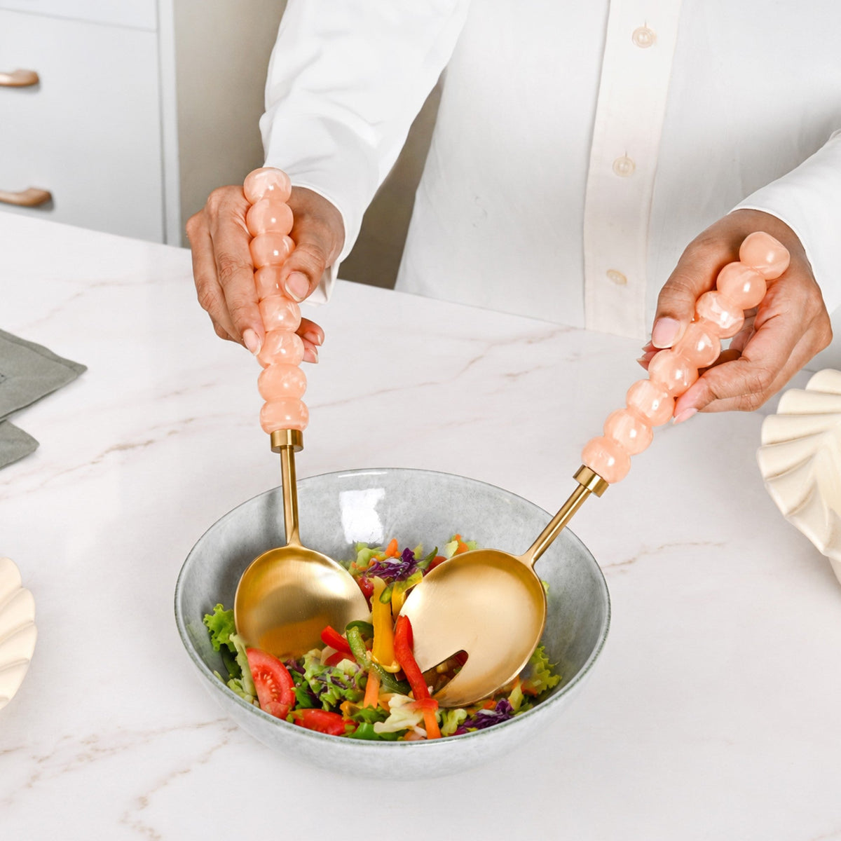 Bubble Handle Serving Spoon Set Of 2 Nestasia