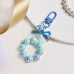 Burst Of Blue Beaded Keychain Nestasia