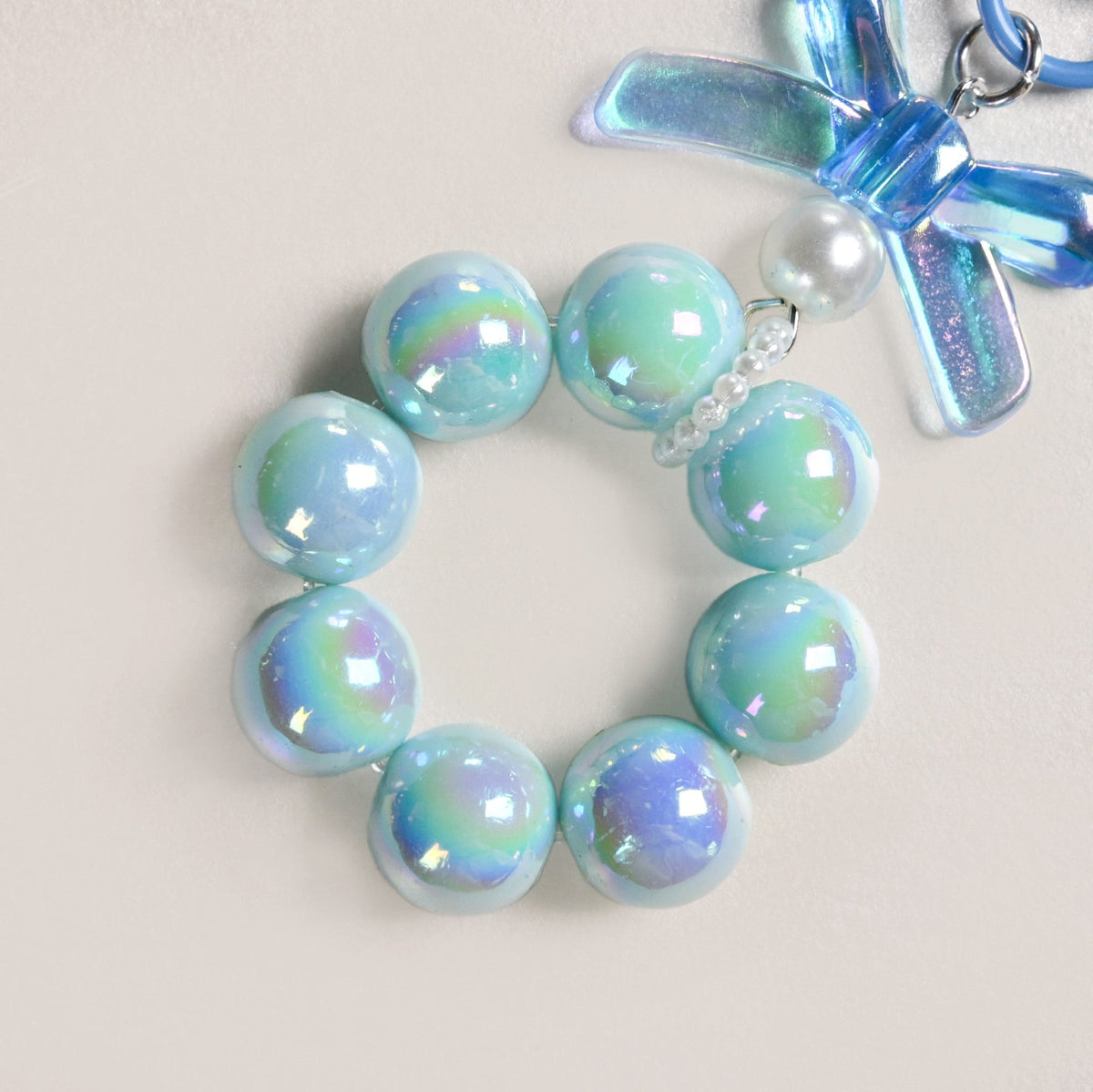 Burst Of Blue Beaded Keychain Nestasia
