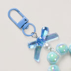 Burst Of Blue Beaded Keychain Nestasia