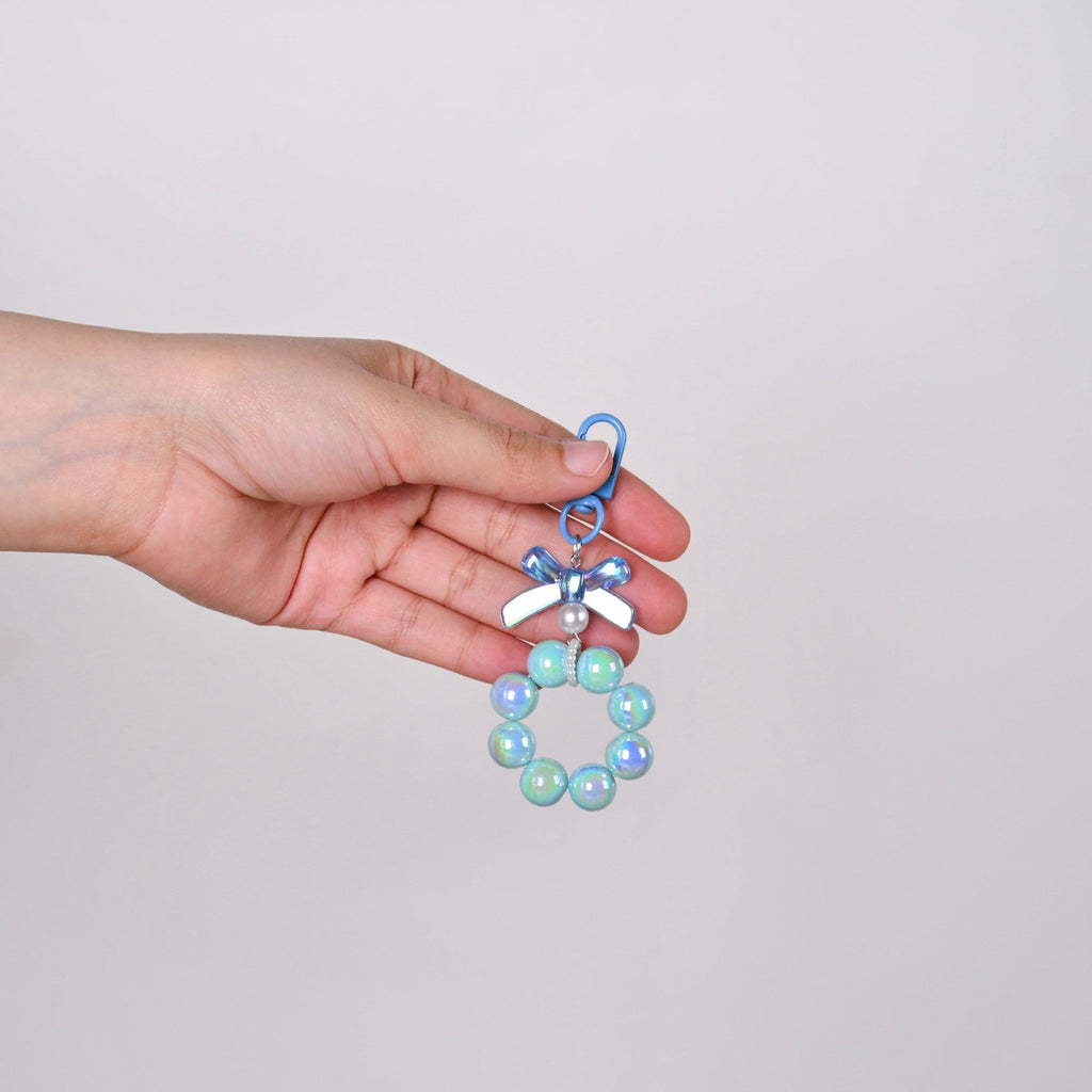 Burst Of Blue Beaded Keychain Nestasia