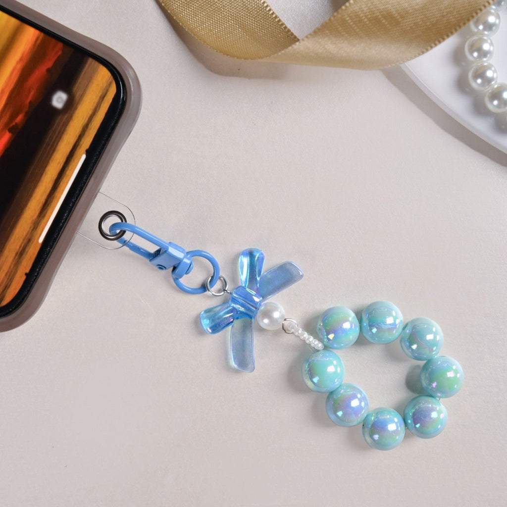 Burst Of Blue Beaded Keychain Nestasia