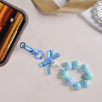 Burst Of Blue Beaded Keychain Nestasia