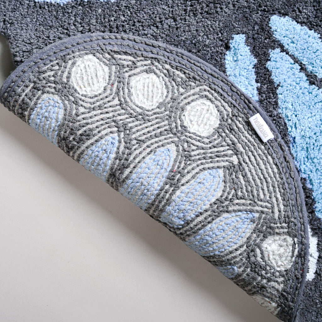 Butterfly Tufted Cotton Anti Slip Floor Mat 80x60cm Nestasia