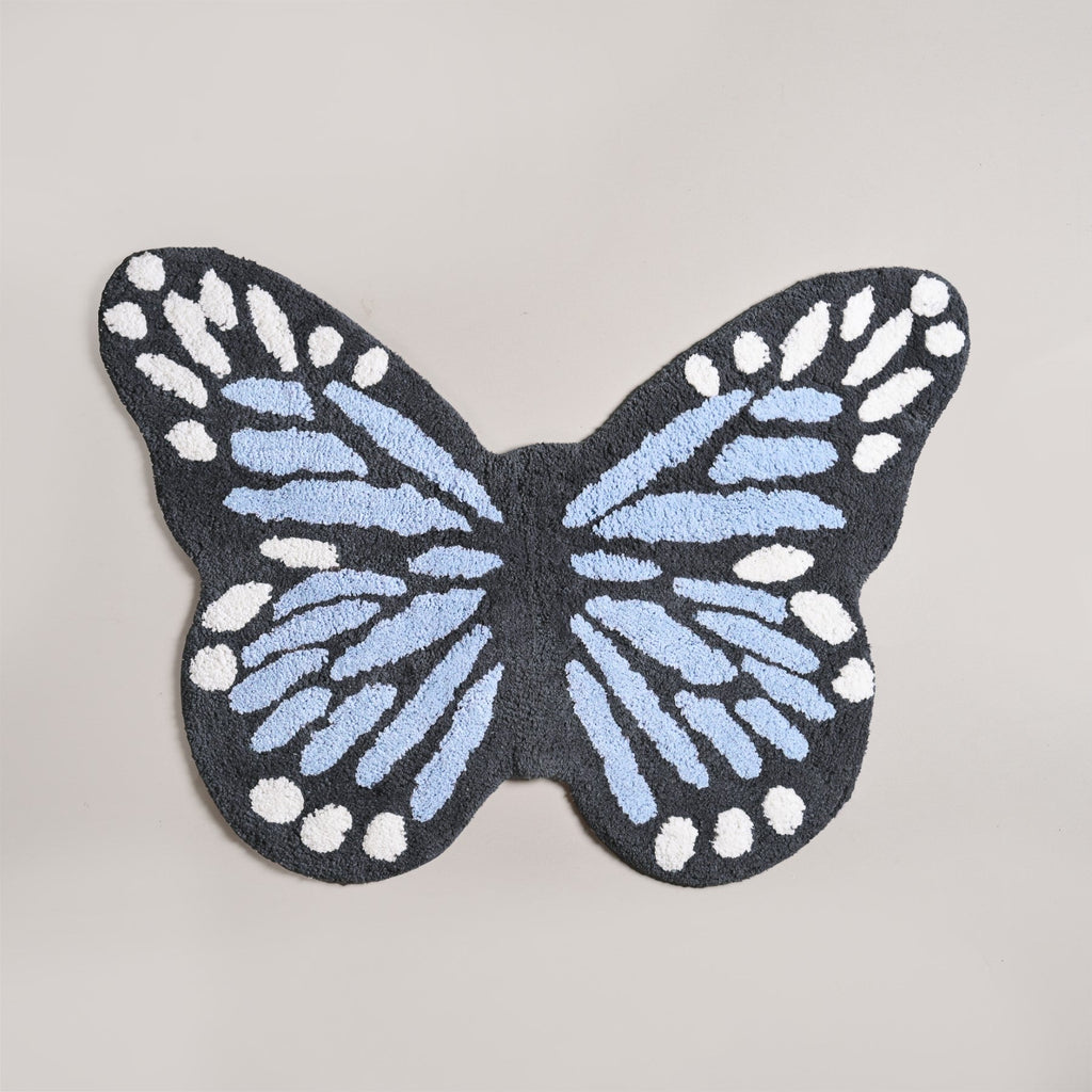 Butterfly Tufted Cotton Anti Slip Floor Mat 80x60cm Nestasia
