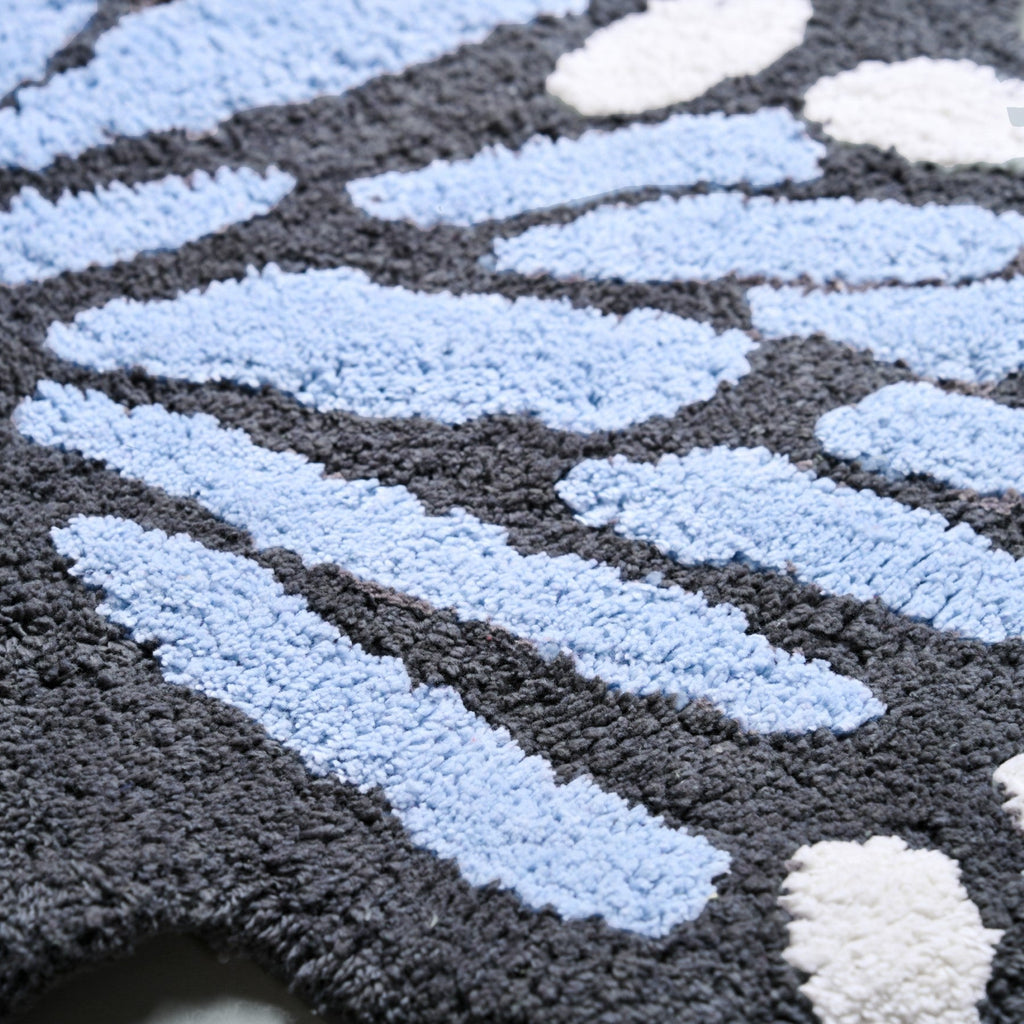 Butterfly Tufted Cotton Anti Slip Floor Mat 80x60cm Nestasia