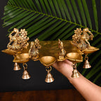Brass Superfine Five Peacock Wall Hanging (5 Inch) Vedansh Craft