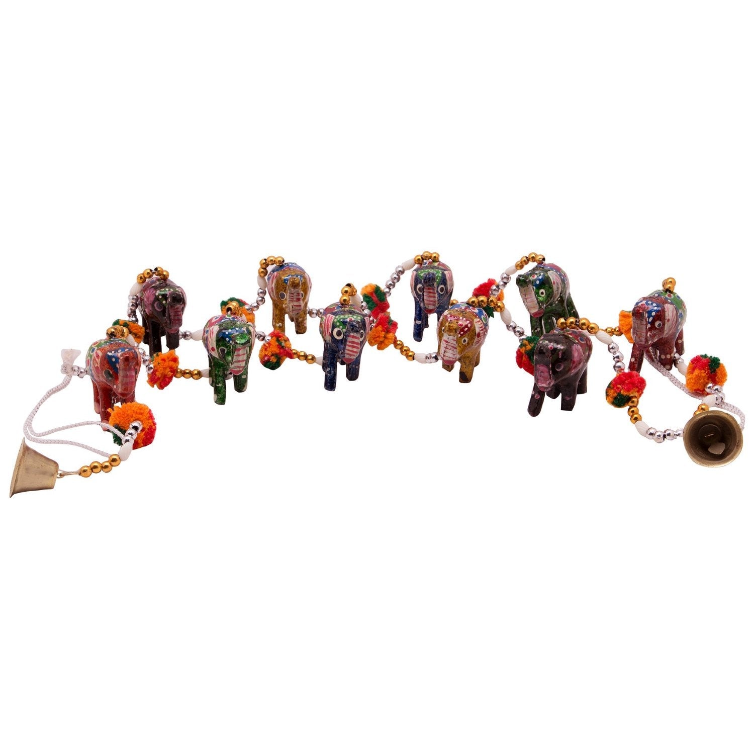 Multicolor Handcrafted Decorative Rajasthani Elephant Wall/Door Hanging Toran Set of 2 Kafalo