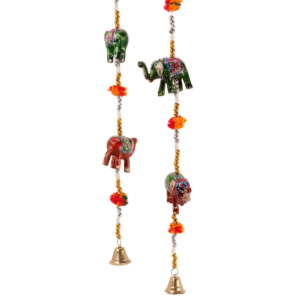 Multicolor Handcrafted Decorative Rajasthani Elephant Wall/Door Hanging Toran Set of 2 Kafalo