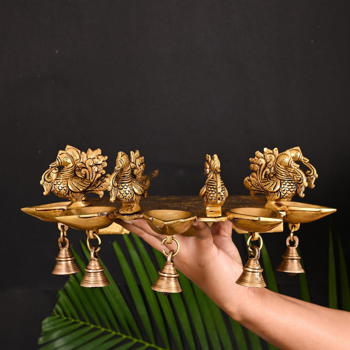 Brass Superfine Five Peacock Wall Hanging (5 Inch) Vedansh Craft